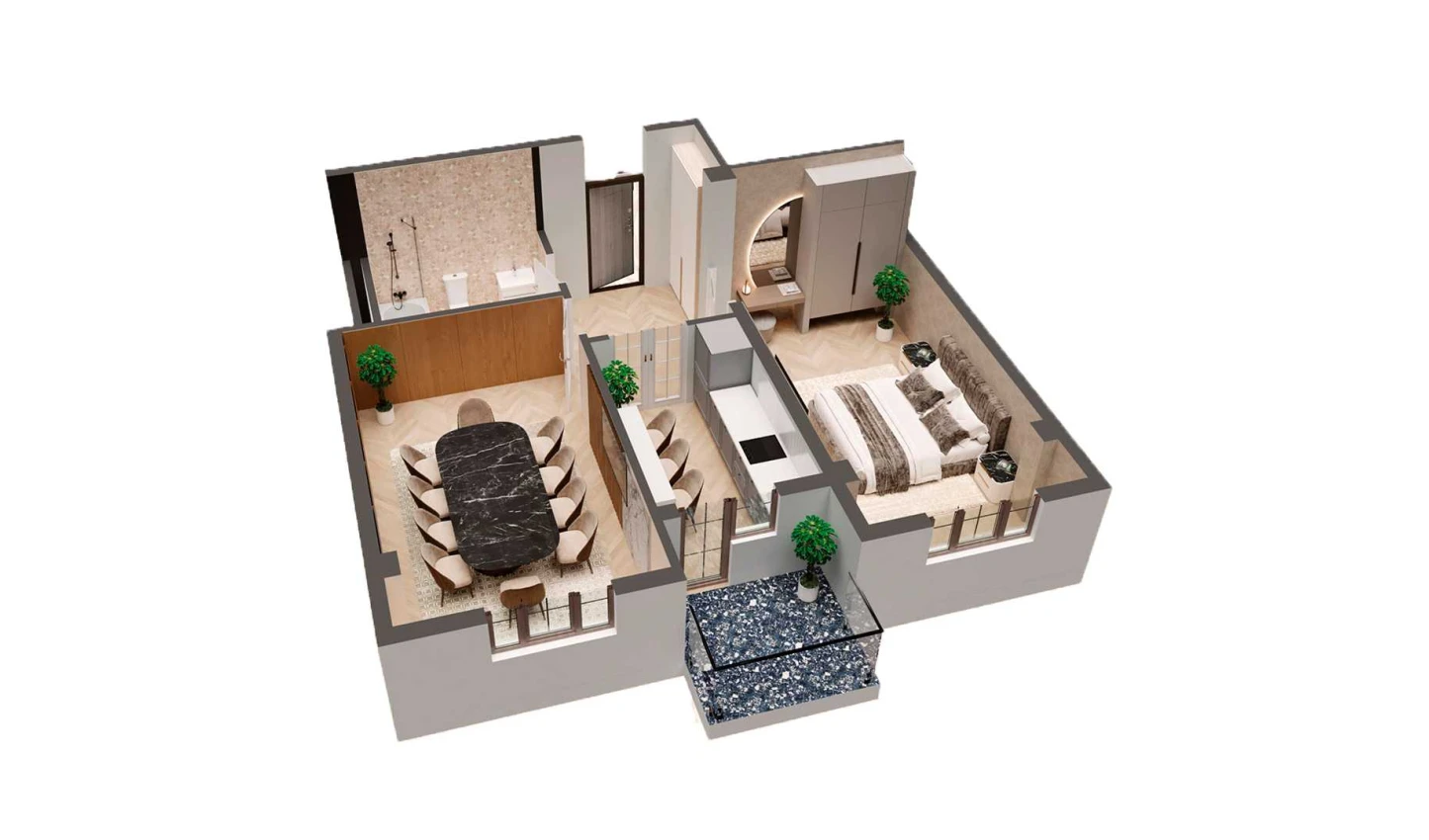2-комн. квартира 59.95 м² 2/8 этаж | Жилой комплекс YASHIL VODIY RESIDENCE 2-комн. квартира 59.95 м² 2/8 этаж | Жилой комплекс YASHIL VODIY RESIDENCE