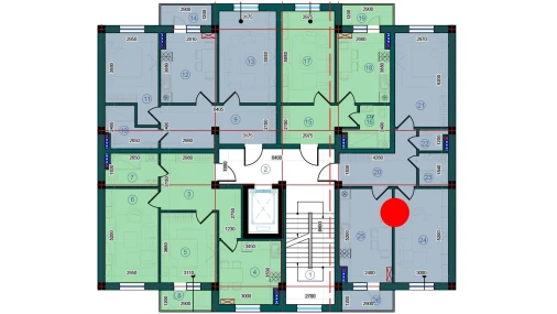 2-xonali xonadon 66.2 m²  3/7 qavat | Bristol Turar-joy majmuasi