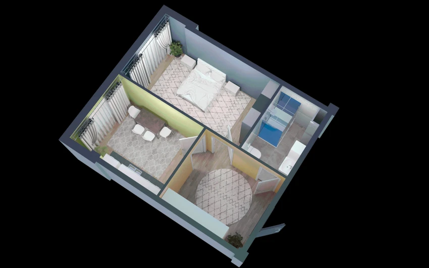 1-комн. квартира 45.3 м²  3/9 этаж | Жилой комплекс YANGI AVLOD