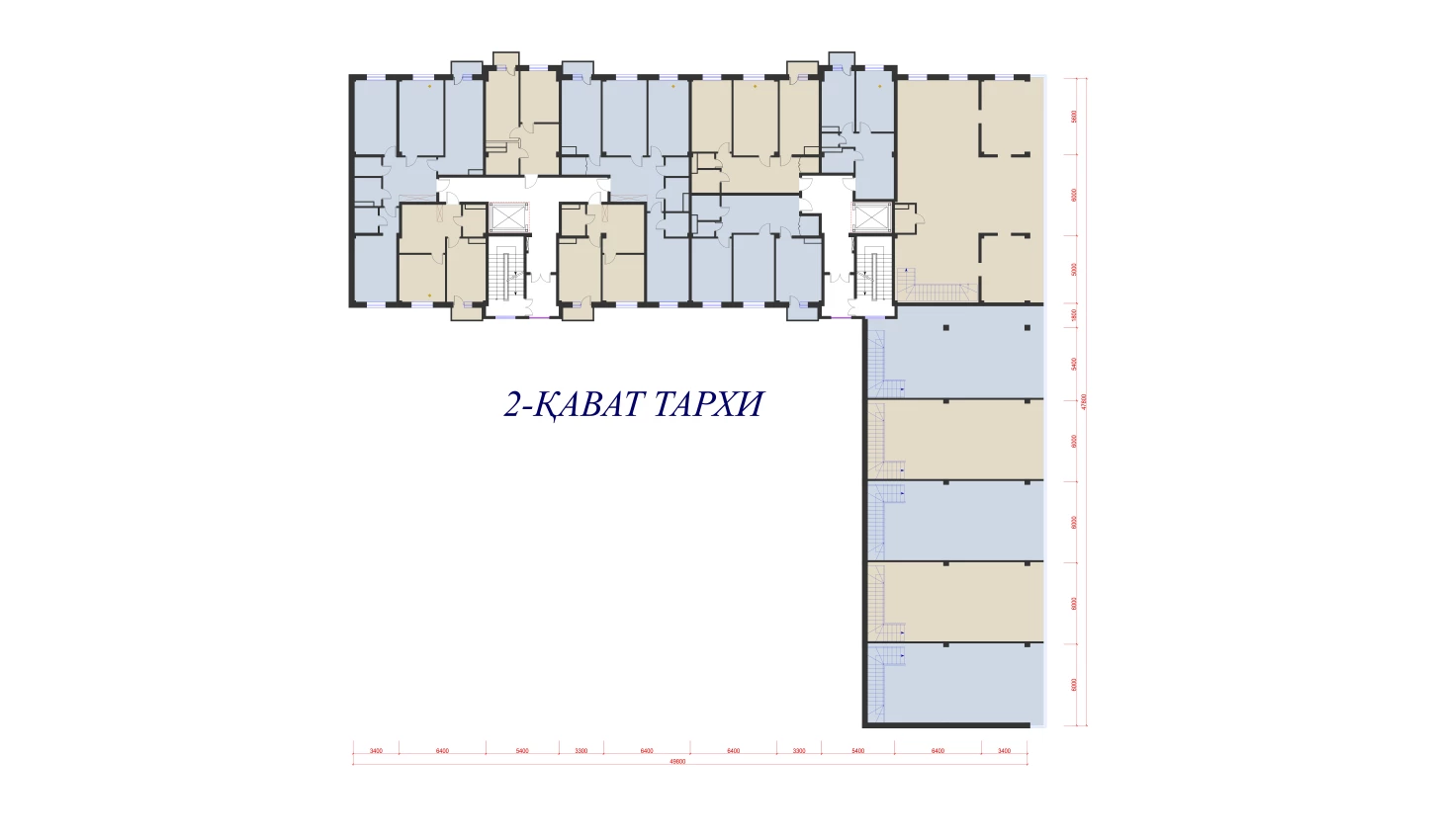 3-комн. квартира 98.37 м²  2/10 этаж | Жилой комплекс Ko'kcha-Oqtepa