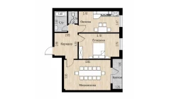 2-xonali xonadon 75.7 m²  4/8 qavat | Mustaqillik Avenue Turar-joy majmuasi
