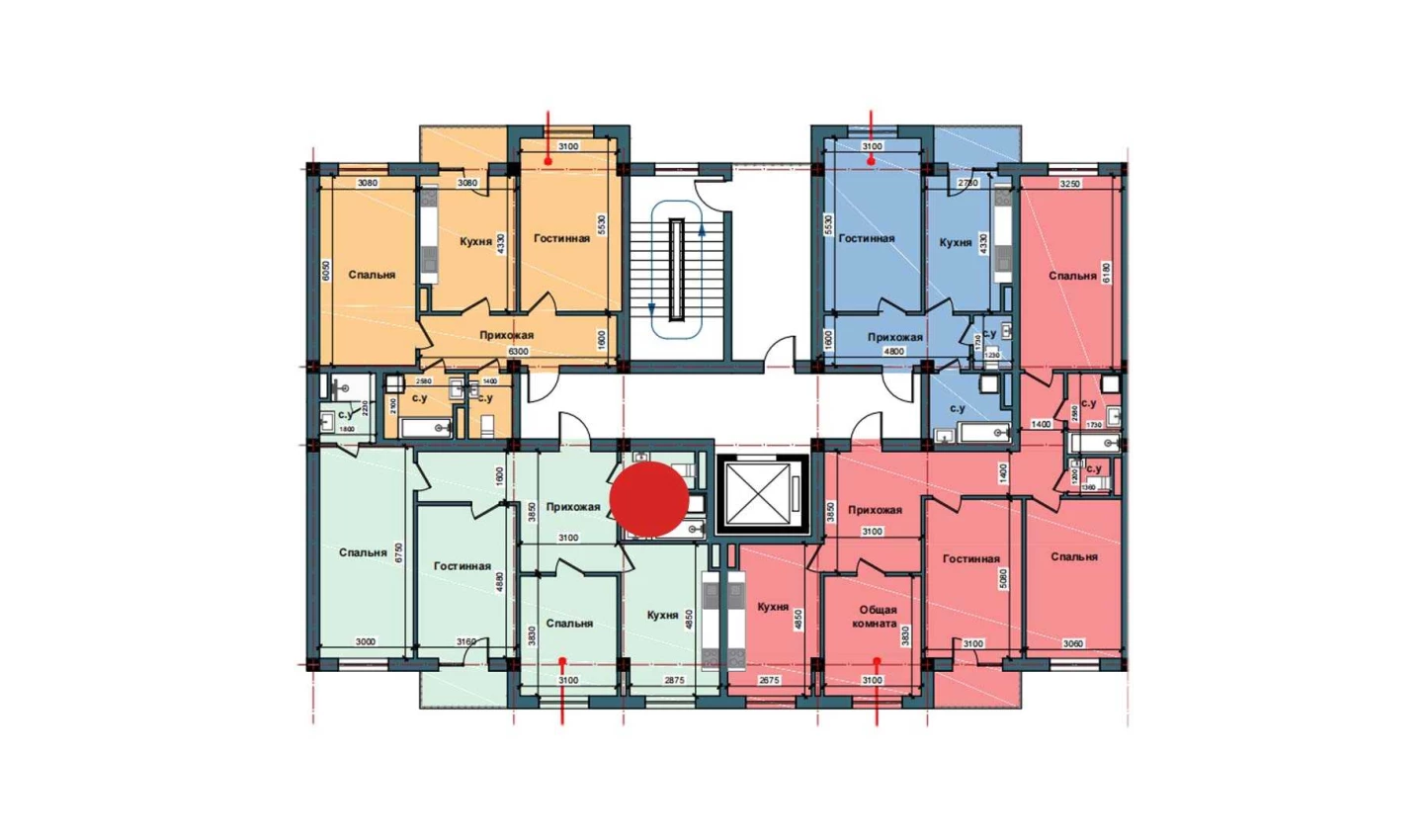 3-комн. квартира 98.4 м²  10/11 этаж | Жилой комплекс NUR BARAKA