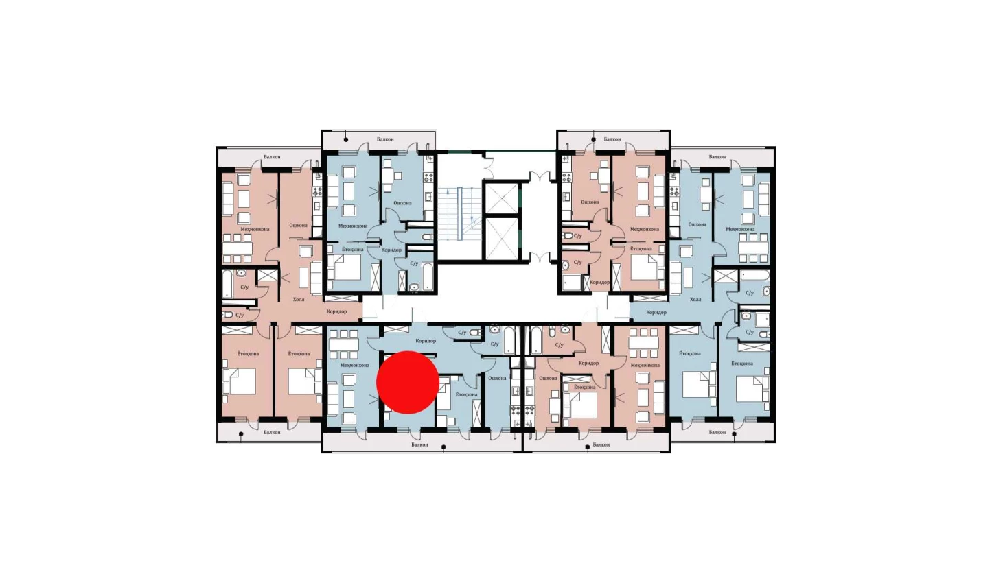 3-комн. квартира 67.16 м²  16/16 этаж | Жилой комплекс SOKIN DIYOR