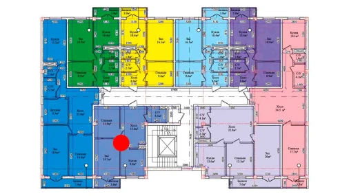 2-xonali xonadon 59.2 m²  2/9 qavat | CHIRCHIQ CITY Turar-joy majmuasi