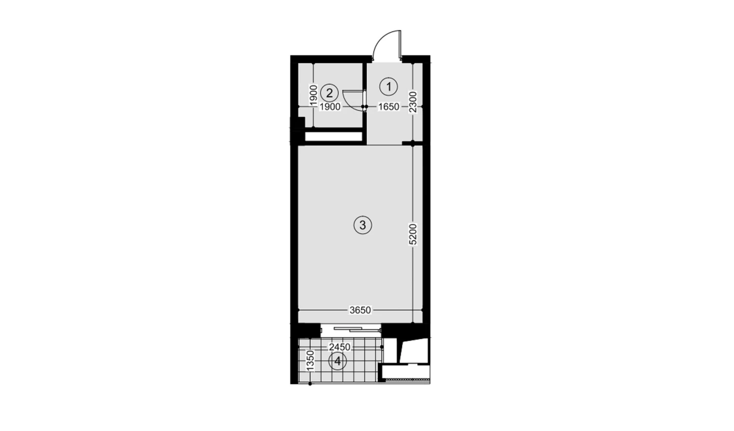 1-xonali xonadon 29.8 m²  12/12 qavat | NAVRUZ GROUP Turar-joy majmuasi