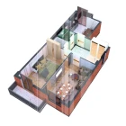 2-xonali xonadon 70.8 m²  5/7 qavat | O'ZBEGIM Turar-joy majmuasi