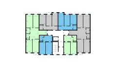 1-xonali xonadon 49.1 m²  8/10 qavat | Ko'kcha-Oqtepa Turar-joy majmuasi