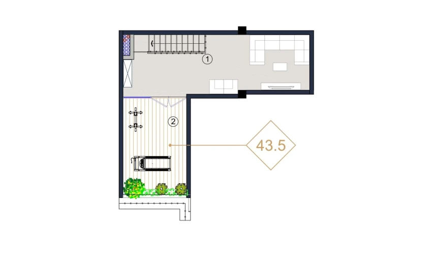 1-комнатная квартира 89 м²  9/9 этаж | Жилой комплекс FLORYA RESIDENCE