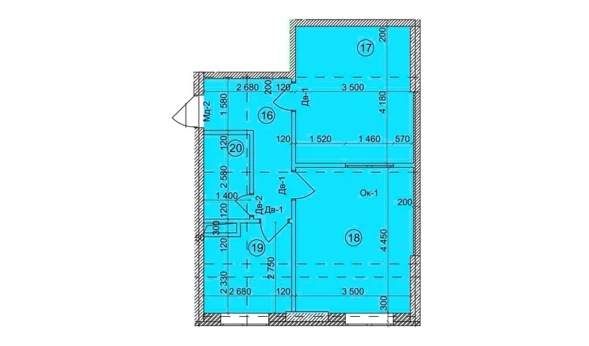 2-xonali xonadon 51.1 m²  9/9 qavat | Uchtepa Avenue Turar-joy majmuasi