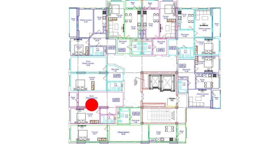 1-комн. квартира 45.28 м²  10/17 этаж | Жилой комплекс UCHTEPA CITY