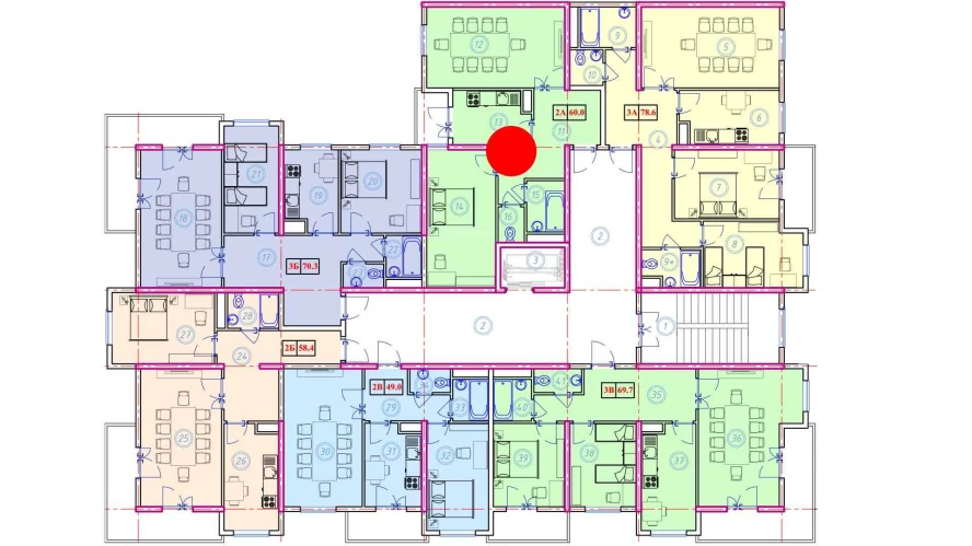 2-комн. квартира 60 м²  9/9 этаж | Жилой комплекс Ahillik