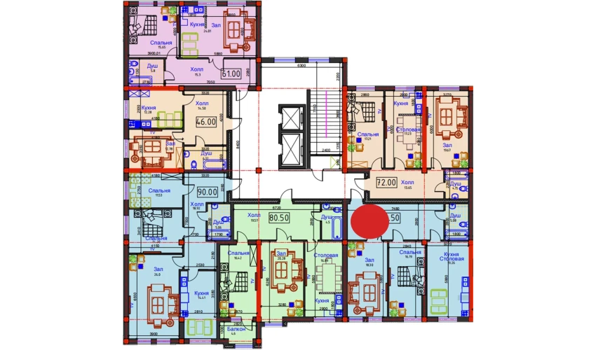 2-комнатная квартира 80.5 м²  1/12 этаж | Жилой комплекс GAGARIN AVENUE