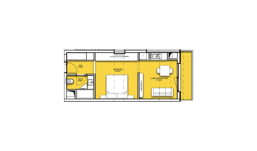 1-комнатная квартира 39.38 м²  15/23 этаж | Жилой комплекс Resim Taşkent