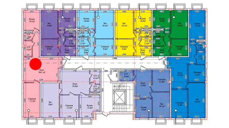 3-комн. квартира 69.4 м²  1/9 этаж | Жилой комплекс CHIRCHIQ CITY