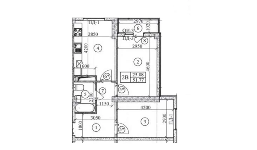 2-комнатная квартира 50 м²  4/9 этаж | Жилой комплекс Yangi O'zbekiston