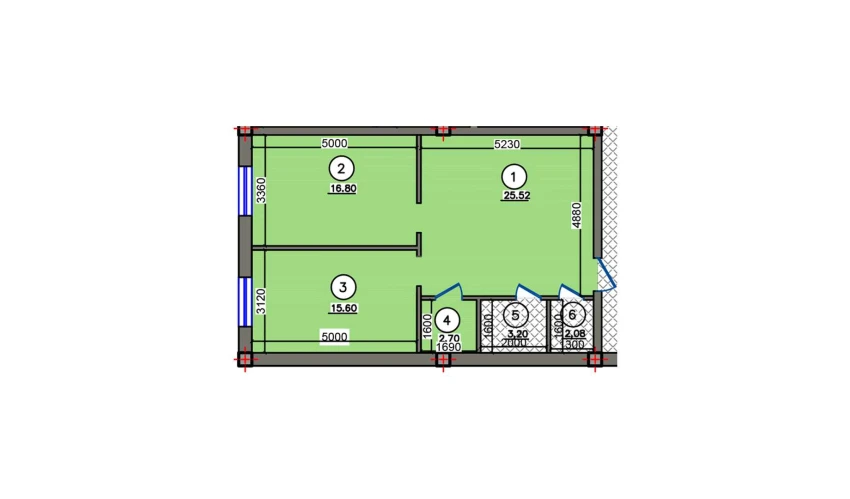 2-комнатная квартира 65.9 м²  1/10 этаж | Жилой комплекс Qibray City