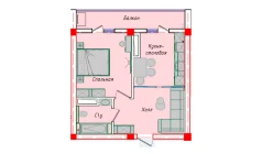 1-xonali xonadon 49.03 m²  10/12 qavat | SERGELI CITY Turar-joy majmuasi