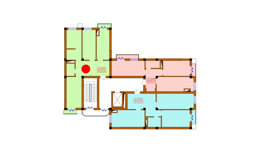 3-xonali xonadon 96.92 m²  7/10 qavat | Aviasozlar Plaza Turar-joy majmuasi