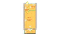 1-xonali xonadon 39.1 m² 4/16 qavat | DO'MBIROBOD RESIDENCE Turar-joy majmuasi 1-xonali xonadon 39.1 m² 4/16 qavat | DO'MBIROBOD RESIDENCE Turar-joy majmuasi