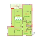 2-комн. квартира 69.84 м²  4/8 этаж | Жилой комплекс CAPITAL AVENUE