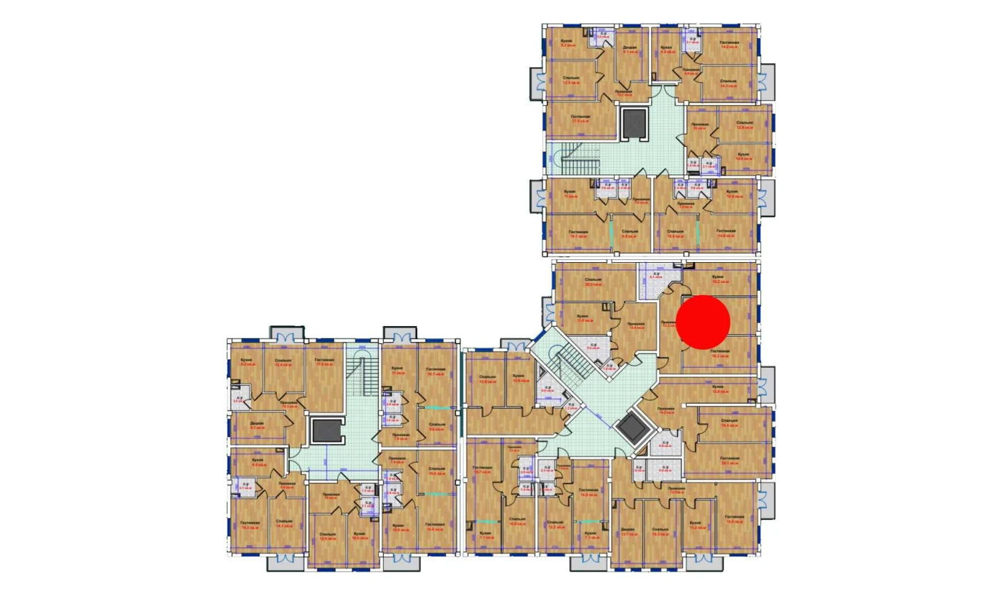2-комн. квартира 72.6 м²  6/9 этаж | Жилой комплекс MBG