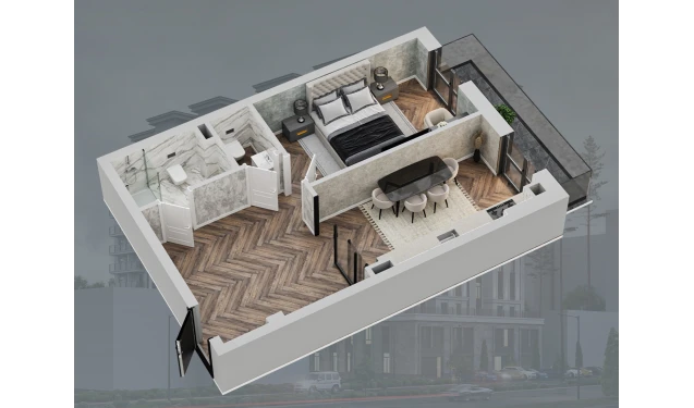 2-комнатная квартира 47.3 м²  11/12 этаж | Жилой комплекс Bunyodobod