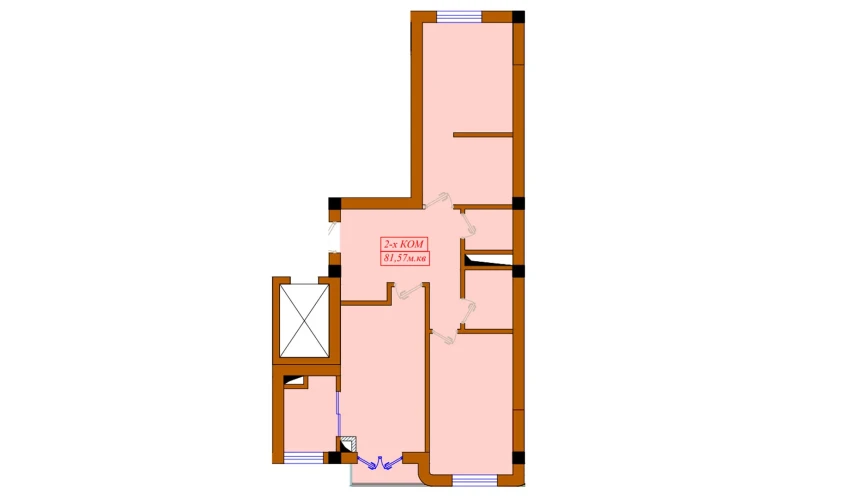 2-комнатная квартира 81.57 м²  3/10 этаж | Жилой комплекс Aviasozlar Plaza