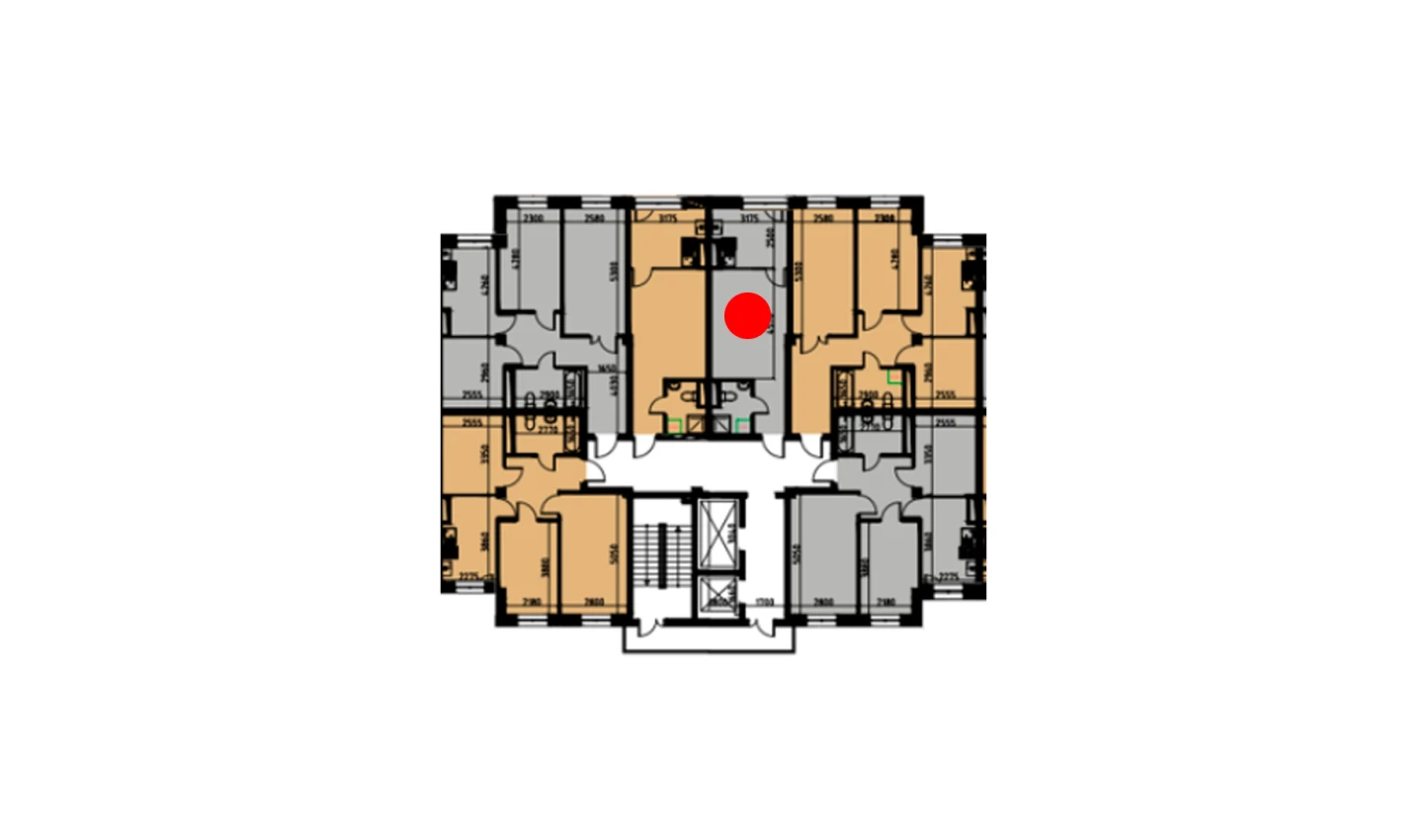 1-xonali xonadon 29.14 m²  2/10 qavat | YANGIOBOD RESIDENCE Turar-joy majmuasi