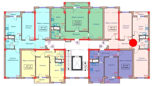 3-комнатная квартира 85.7 м²  9/9 этаж | Жилой комплекс Orzular