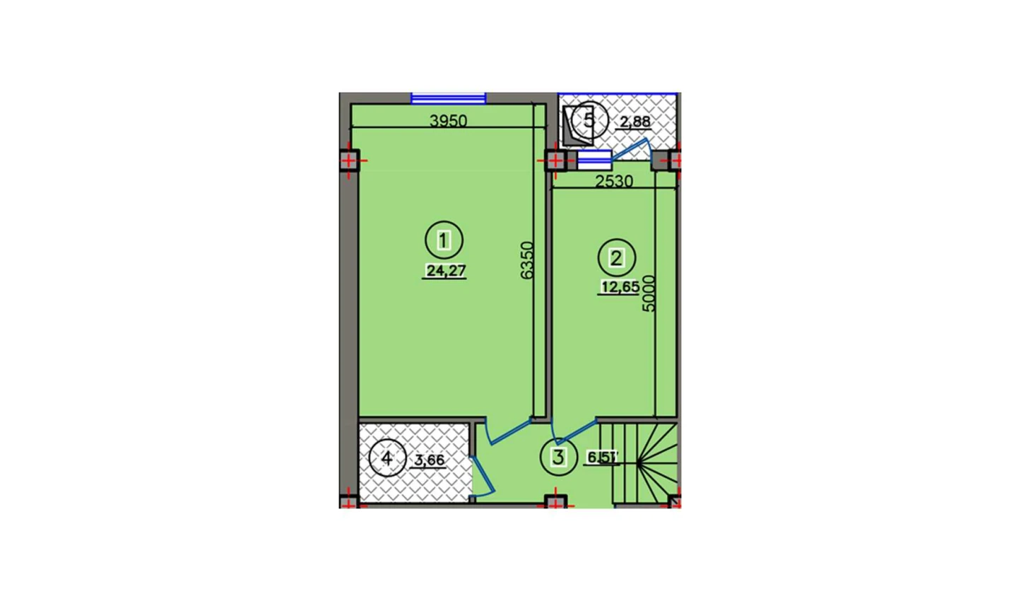 2-xonali xonadon 50.03 m²  9/10 qavat | Qibray City Turar-joy majmuasi