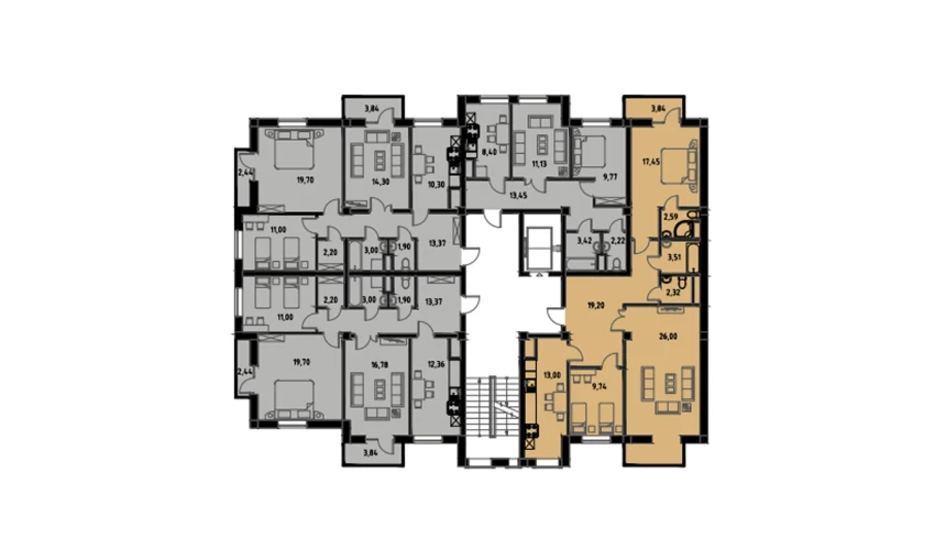 3-комнатная квартира 96.14 м²  9/9 этаж | Жилой комплекс MINGCHINOR