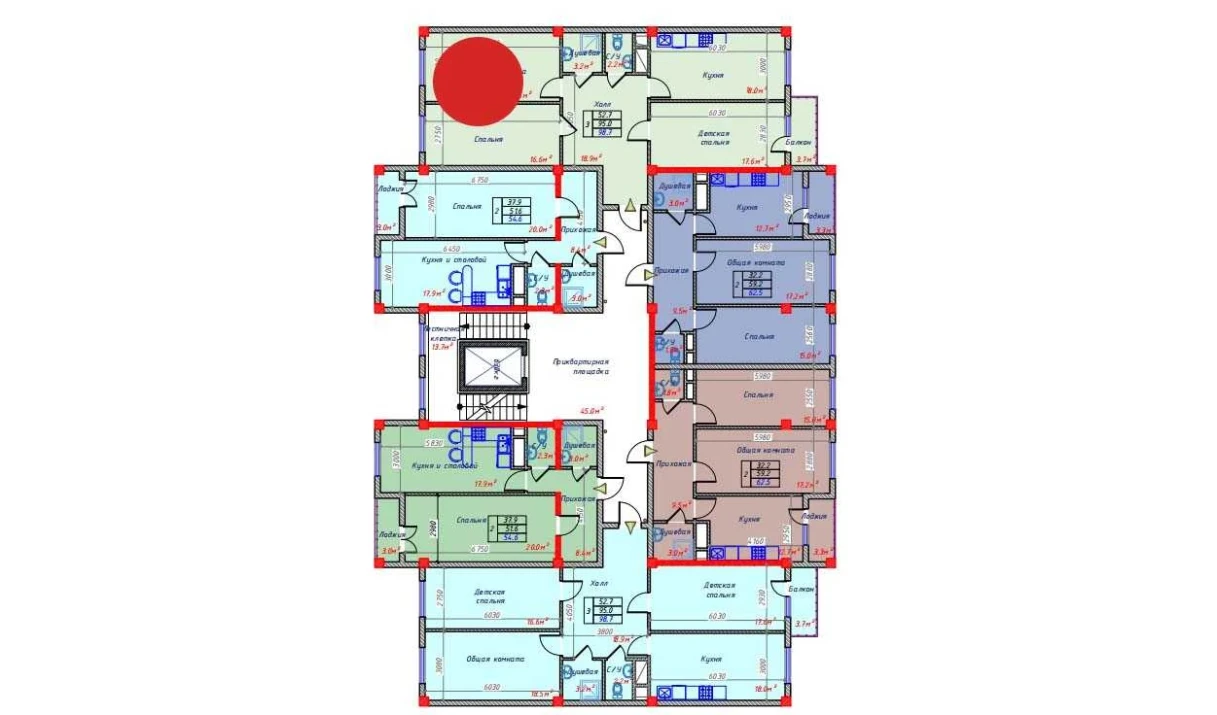 3-xonali xonadon 98.7 m²  2/9 qavat | Hakimi Towers Turar-joy majmuasi