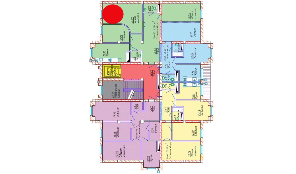 3-комн. квартира 103.84 м²  9/10 этаж | Жилой комплекс Samarqand Park Avenue