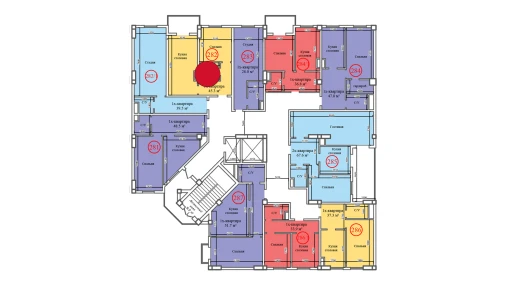 1-комнатная квартира 45.3 м²  14/14 этаж | Жилой комплекс Al-Barakat