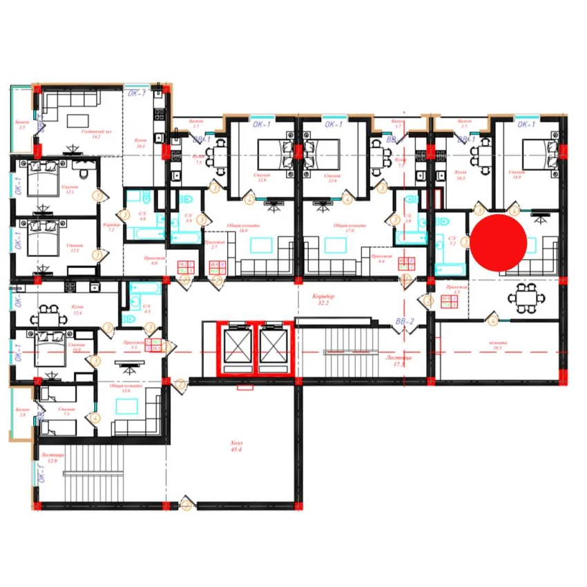 3-комн. квартира 81 м²  2/10 этаж | Жилой комплекс CHINARA PARK