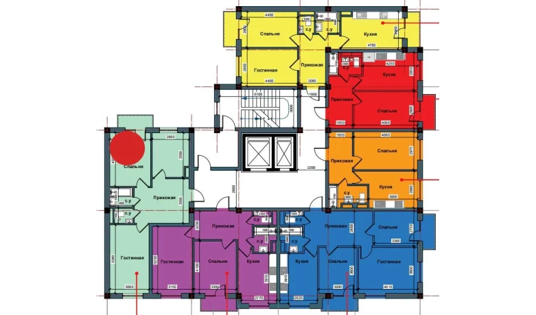 2-xonali xonadon 60.7 m²  4/10 qavat | NUR BARAKA Turar-joy majmuasi