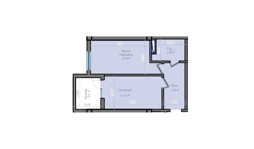 1-комнатная квартира 52.6 м²  6/13 этаж | Жилой комплекс ORZU SAROYI