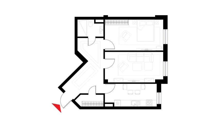 2-комнатная квартира 64.3 м²  2/6 этаж | Жилой комплекс CHOSHTEPA GARDEN