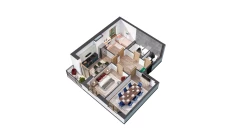 3-xonali xonadon 55.32 m²  7/10 qavat | YANGIOBOD RESIDENCE Turar-joy majmuasi