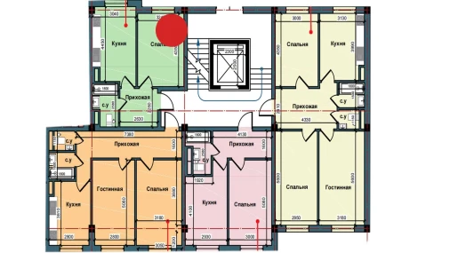 2-xonali xonadon 40.6 m²  3/9 qavat | NUR BARAKA Turar-joy majmuasi