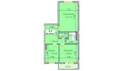 2-комн. квартира 65.65 м²  6/9 этаж | Жилой комплекс SHAYX-UL OLAM