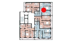 2-xonali xonadon 59.64 m²  2/16 qavat | SOKIN DIYOR Turar-joy majmuasi