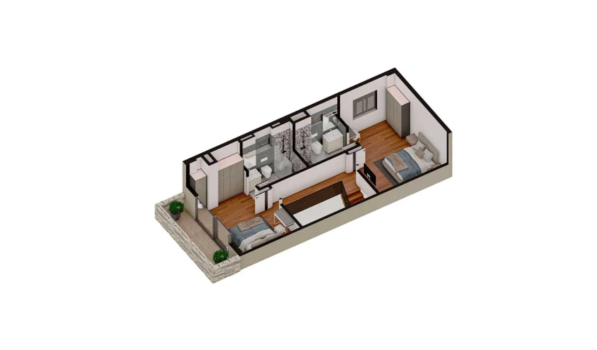 4-комнатная квартира 125.68 м²  4/4 этаж | Жилой комплекс TUSHLAR VODIYSI