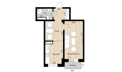 1-комн. квартира 41.92 м²  6/10 этаж | Жилой комплекс Ko'kcha-Oqtepa