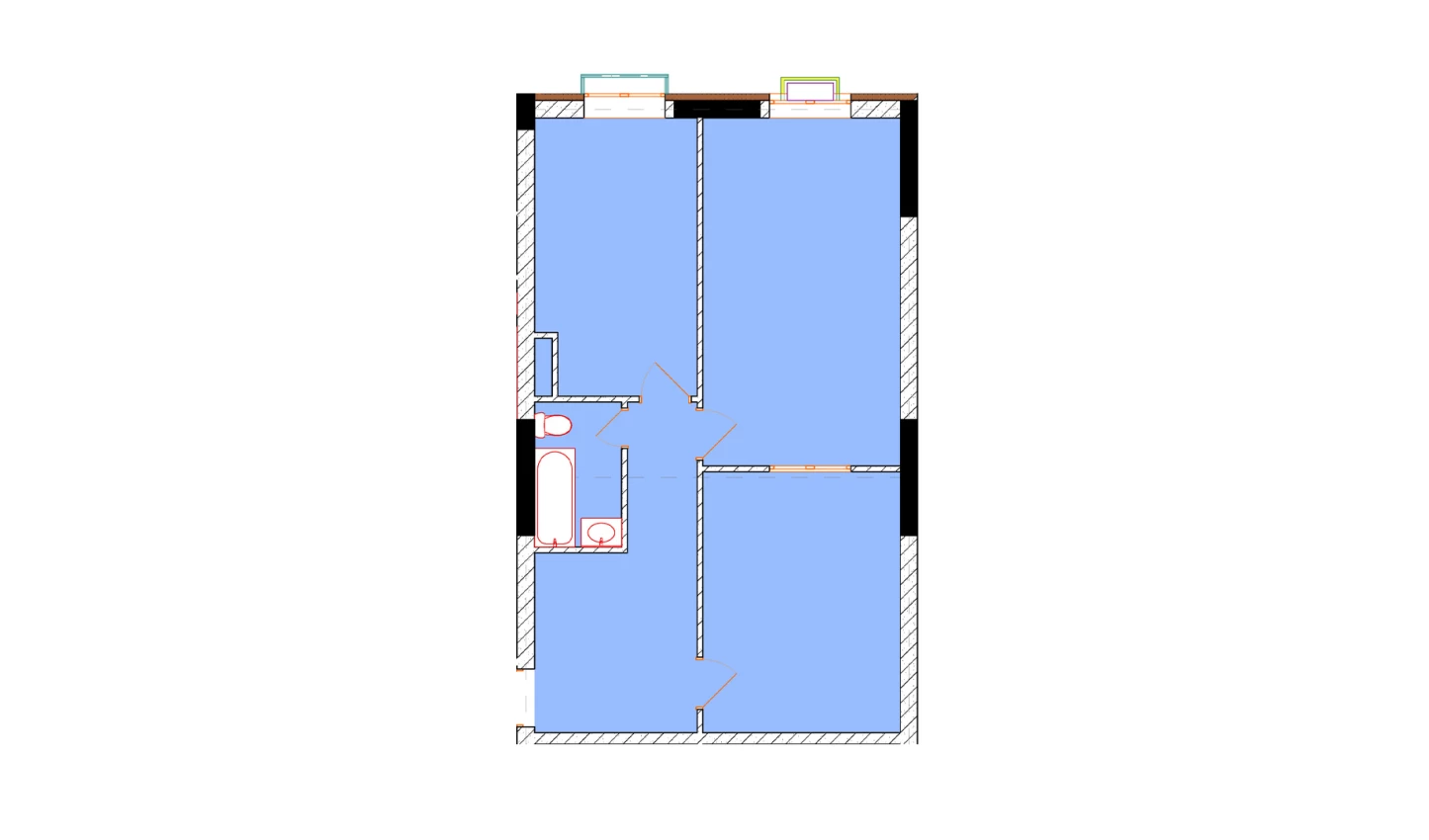 2-xonali xonadon 66.3 m²  12/9 qavat | Uchtepa Avenue Turar-joy majmuasi