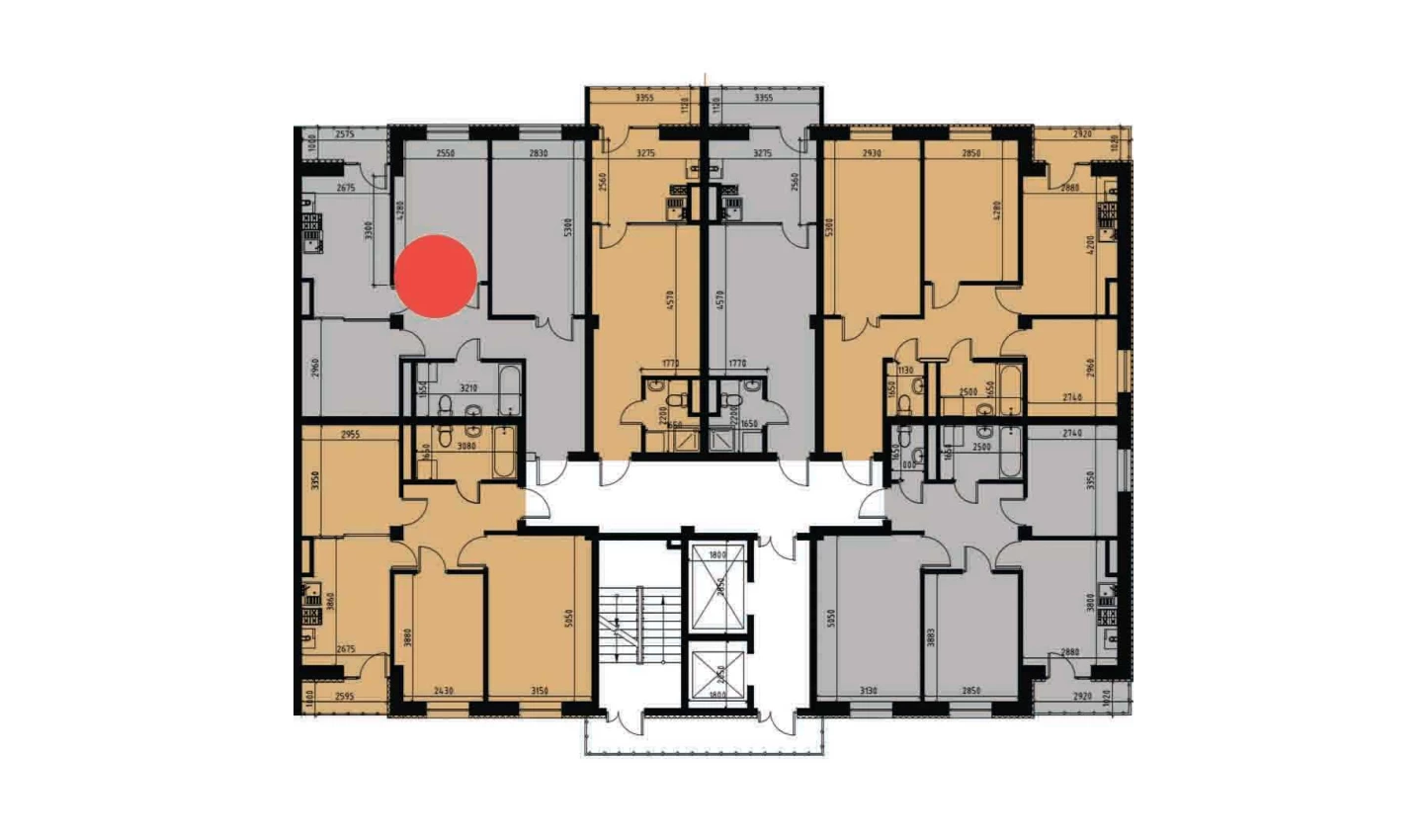 2-xonali xonadon 67.38 m²  6/10 qavat | YANGIOBOD RESIDENCE Turar-joy majmuasi