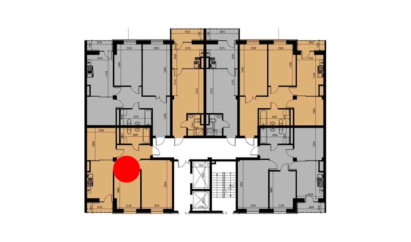 2-комн. квартира 60.04 м²  3/10 этаж | Жилой комплекс YANGIOBOD RESIDENCE