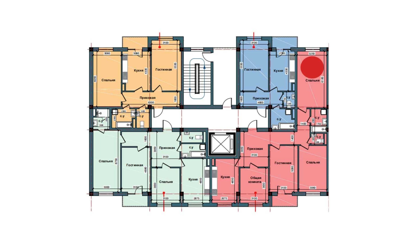 4-комн. квартира 113.3 м²  8/11 этаж | Жилой комплекс NUR BARAKA