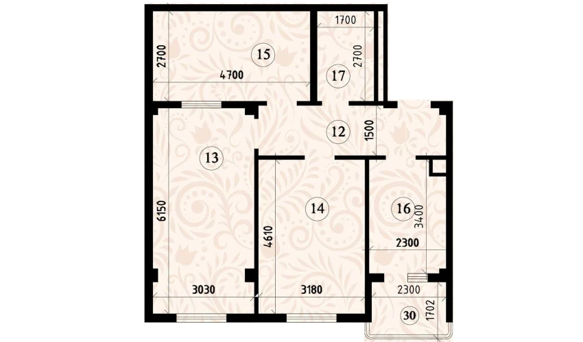 3-xonali xonadon 73 m²  5/8 qavat | YASHIL VODIY RESIDENCE Turar-joy majmuasi