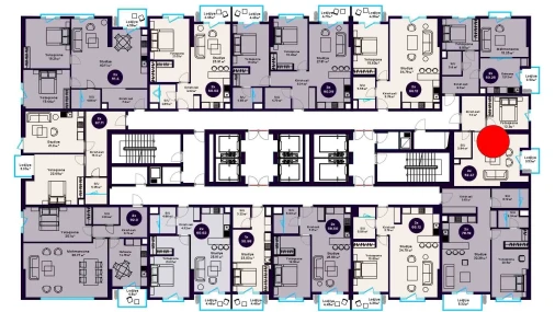 2-xonali xonadon 52.47 m²  10/22 qavat | Central Avenue Turar-joy majmuasi